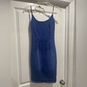 Elegant Blue Sleeveless Jean Dress